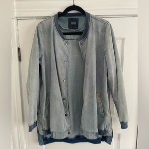 Zara Classic Relaxed Blue Denim Long Jacket